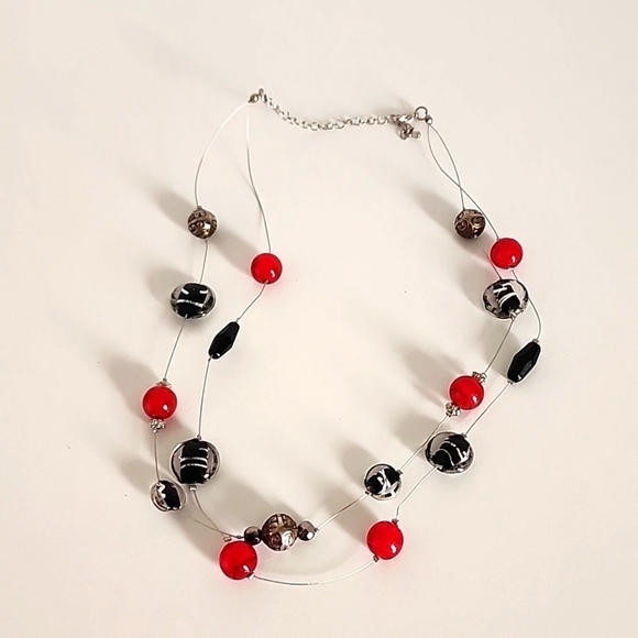 double  strand beaded necklace - Picture 1 of 4